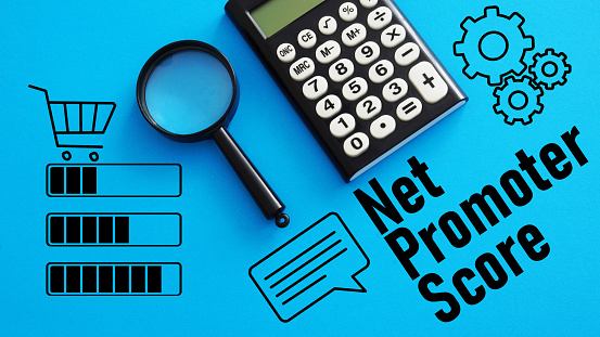 Net promoter score NPS is shown using a text