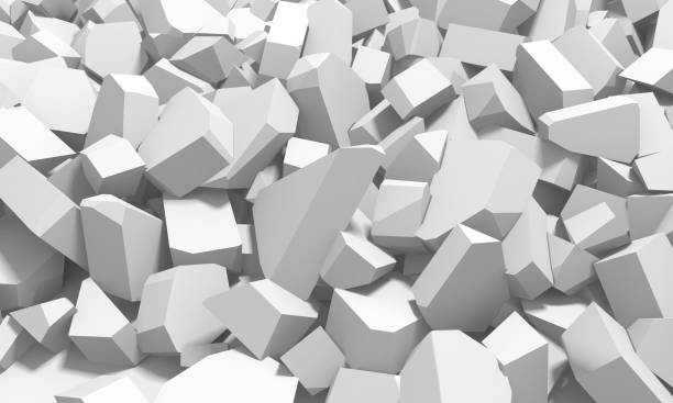 istock Pile of shattered white stone pieces 1418835901