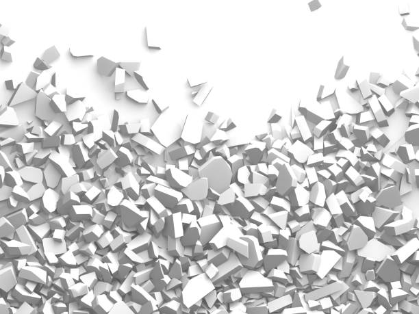 istock Pile of shattered white stone pieces 1418835932