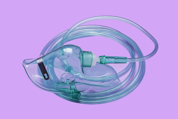 istock Close up image of a medical oxygen mask 1418836286