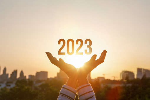 The concept of a new year 2023 and new hopes.