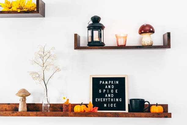 istock Wall decorations on shelves for Autumn 1418841559
