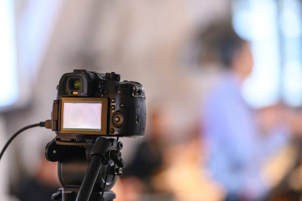 Photo camera on the stand