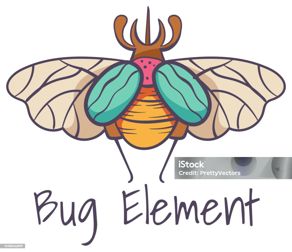 Esoteric Insect Magic Symbol Esoteric Bug Insect Doodle Line Art Concept Vector Graphic ...