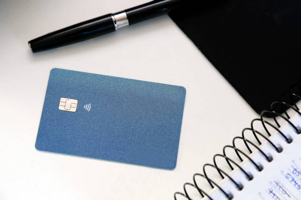 istock blue contactless credit card. Digital payment system. 1418851569
