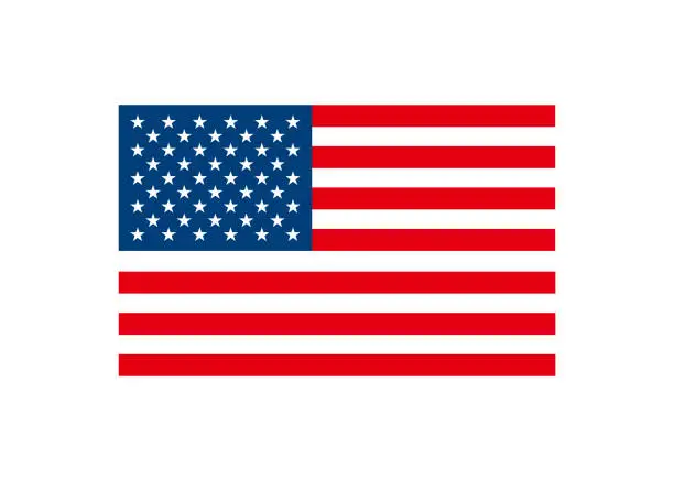 Vector illustration of Amerika flag icon. USA symbol. Sign patriot poster vector.