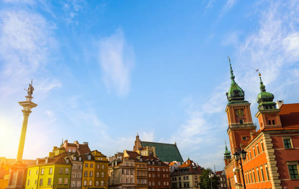 Old Town of Warsaw at sunset, Poland
