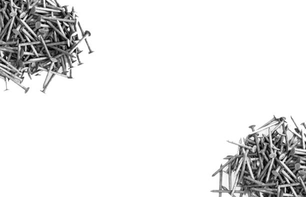 Large Nails Isolated on White.