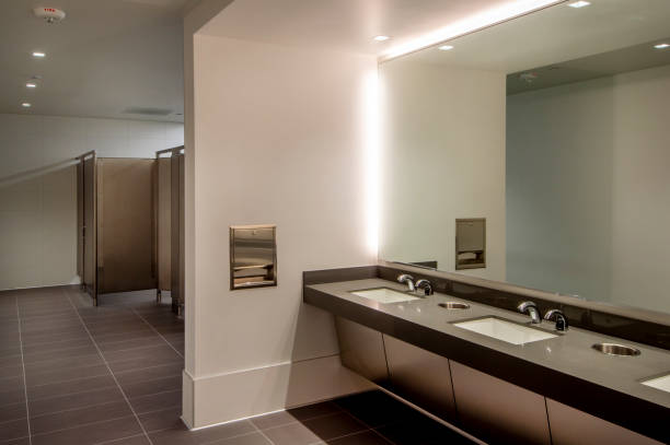 el baño de damas - baños modernos para hogares inteligentes fotografías e imágenes de stock
