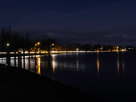 Lake Wendouree in Ballarat after dark