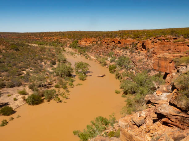 istock Kalbarri National Park river in flood 1418873054
