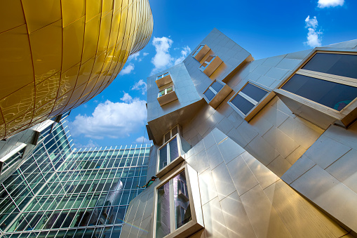 Boston, MA, USA, July 16, 2022: World-famous MIT institute of technology and modern buildings of Stata Center