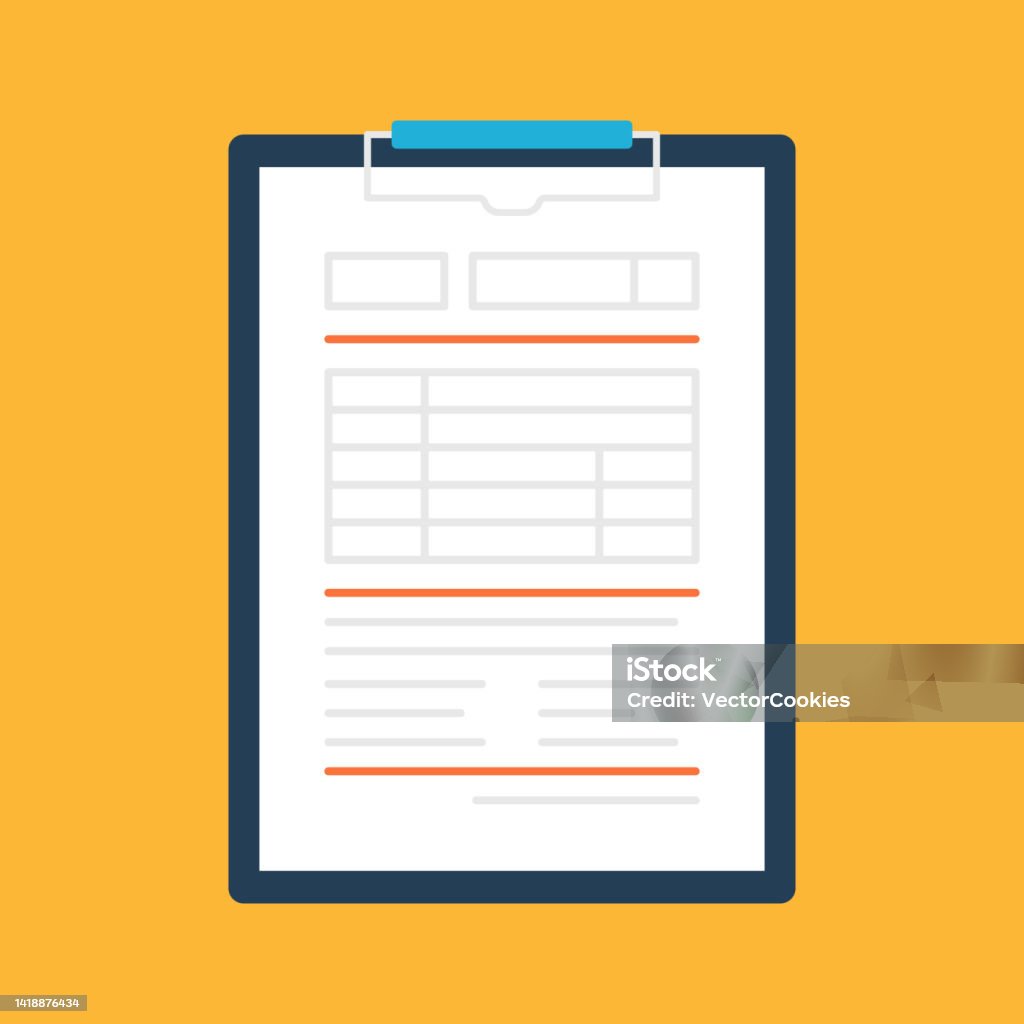 Document Clipboard And Form Vector Illustration Stock Illustration ...