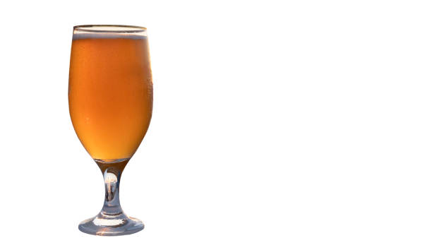 istock Glass of light cold beer isolated on white background 1418882816