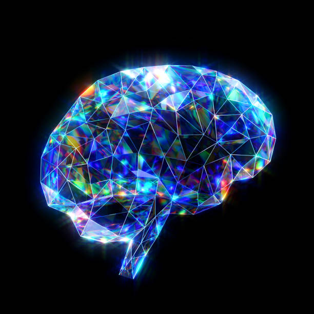 Crystal brain stock photo