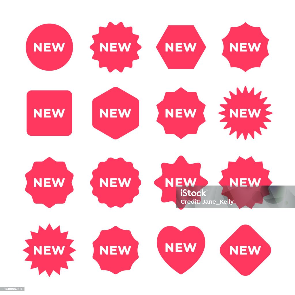 New Stickers Red Tags With New Labels Vector Stickers Stock ...