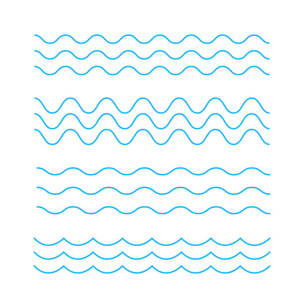 Blue waves. Vector waves set vector art illustration