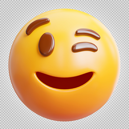 Back to School emoji concept while student is smiling in excitement in 3D. Easy to crop for all your design and print needs.