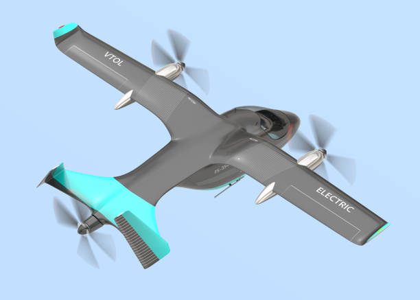 istock Electric VTOL passenger aircraft flying in the sky 1418901143