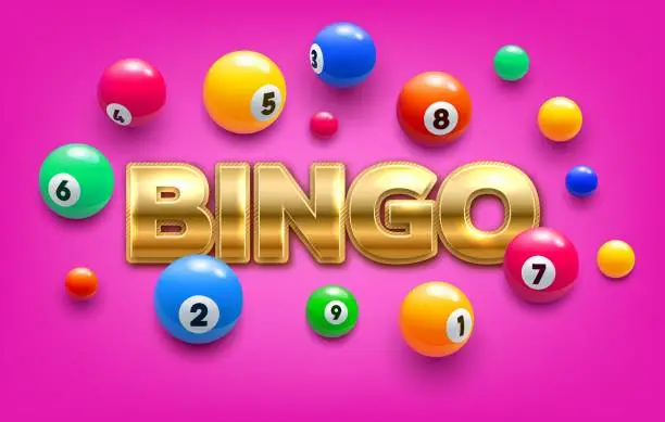 Vector illustration of Bingo lottery vector 3d colorful balls