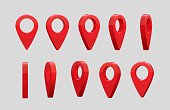 istock 3d locator pin, animated game or travel map sprite 1418903487