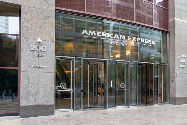 American Express headquarters in New York City. New York City, NY, USA - August 22, 2022: American Express headquarters in New York City. The American Express Company is an American multinational financial services corporation. american express stock pictures, royalty-free photos & images