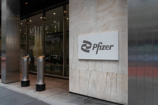 Pfizer world headquarters in New York City, USA. stock photo