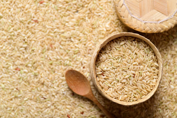 istock Thai brown rice seeds, Organic rice 1418912634