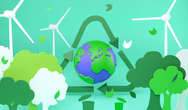 istock 3D rendering global recycle , 3D illustration go green and recover environment. reduce global warming concept 1418919702