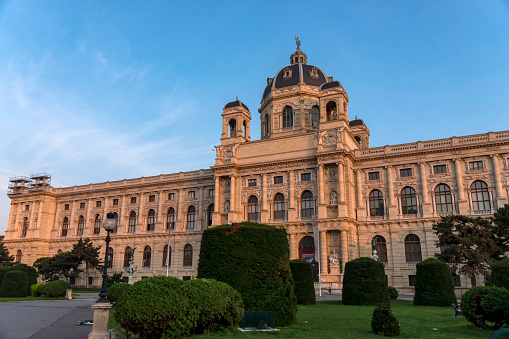 Vienna, Austria - 28 August, 2019: Exterior view of Museum of Natural History Vienna in Austria