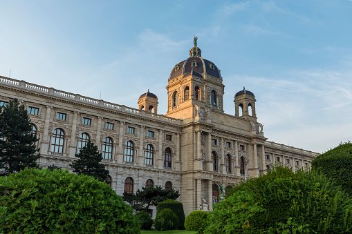 Vienna, Austria - 28 August, 2019: Exterior view of Museum of Natural History Vienna in Austria