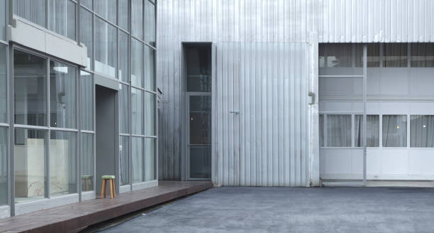 istock modern facade of a warehouse and store. 1418933383