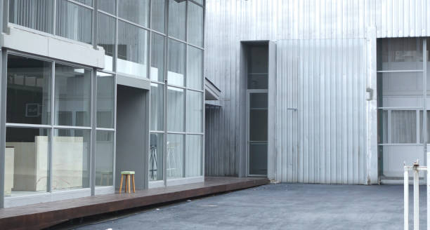 istock modern facade of a warehouse and store. 1418933391