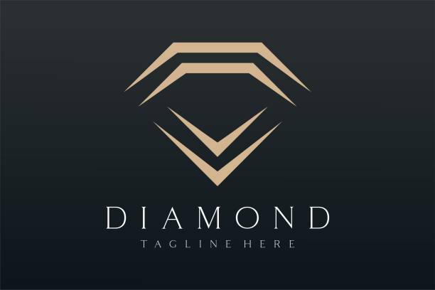 luksusowa biżuteria diamentowa logo vector design. - diamond gem sapphire ruby stock illustrations