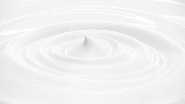 extreme closeup milk cream swirl clean ripple. texture concept for food and drink , cosmetics concept idea. 3d render. - creme chantilly imagens e fotografias de stock