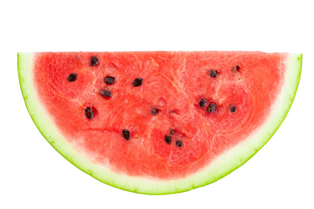 istock Sliced of watermelon isolated on white background. 1418948842