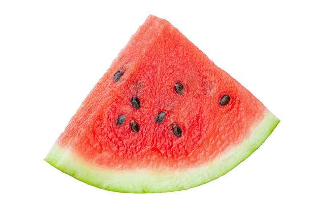 istock Sliced of watermelon isolated on white background. 1418948859