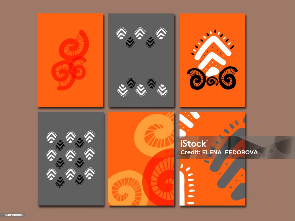 Highlight Pattern Design Poster Set Of Creative Cards With Hand Drawn Pattern Bright Design For ...