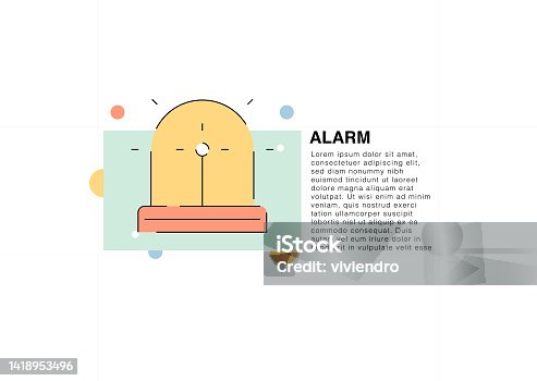 istock Alarm colored line icon 1418953496