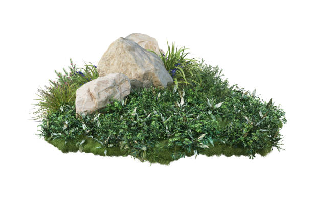 istock stone Garden decoration on a white background 1418967934