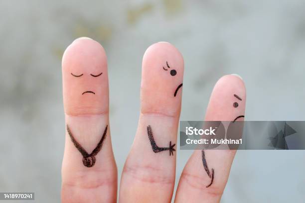 Fingers Art Of Wife Leaves A Husband The Concept Of Divorce Stock Photo - Download Image Now