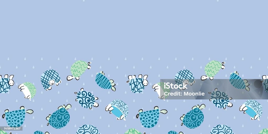 Turtle Rain Drop Frame Border Seamless Pattern Stock Illustration ...