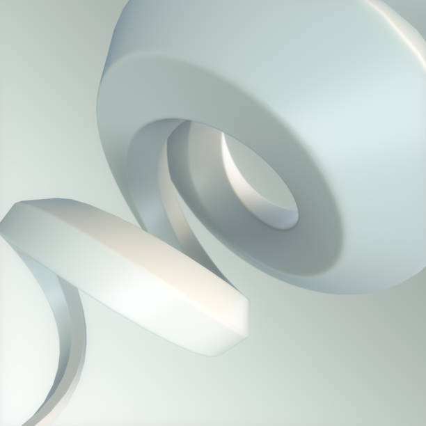 istock White twisted helix. Modern shape for decoration design. Abstract background. 3d rendering digital illustration 1418973995