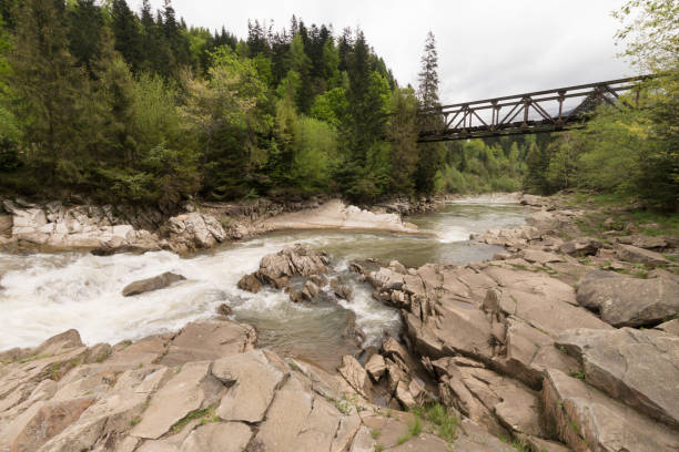 istock Roug River and Old Bridge Landscape 1418983178