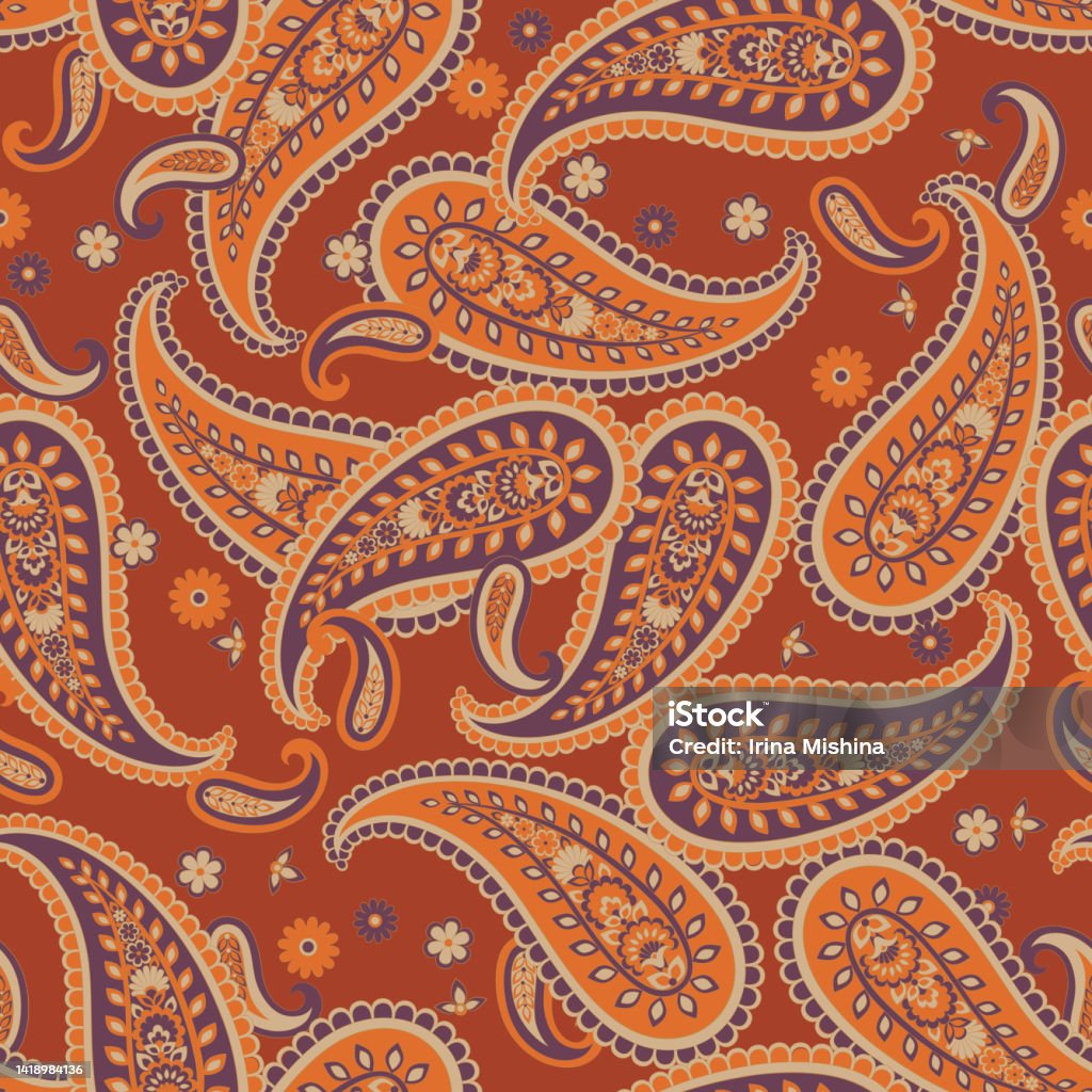 Paisley Pattern Simpal Paisley Vector Pattern Seamless Floral Textile Background Stock ...