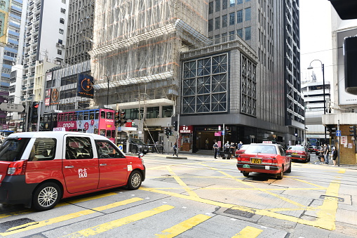 Hong Kong - January 26, 2024 : Pedestrians at Mong Kok in Kowloon, Hong Kong.