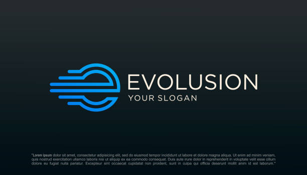 letter E motion logo design. symbol evolution for technology digital. letter E motion logo design. symbol evolution for technology digital. letter e stock illustrations