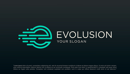 istock letter E motion logo design. symbol evolution for technology digital. 1418998779