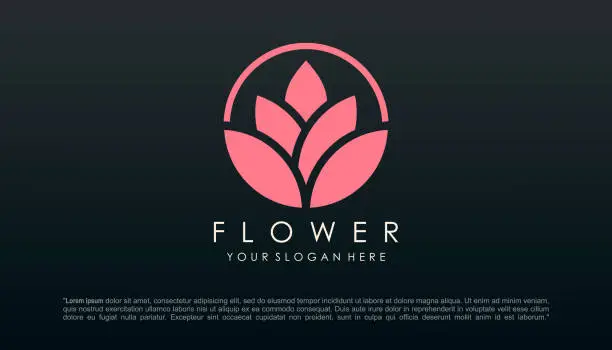 Vector illustration of Lotus flower yoga logo design vector.