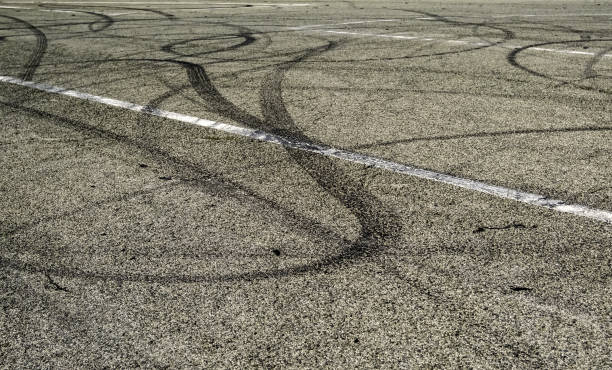Tire marks on the asphalt